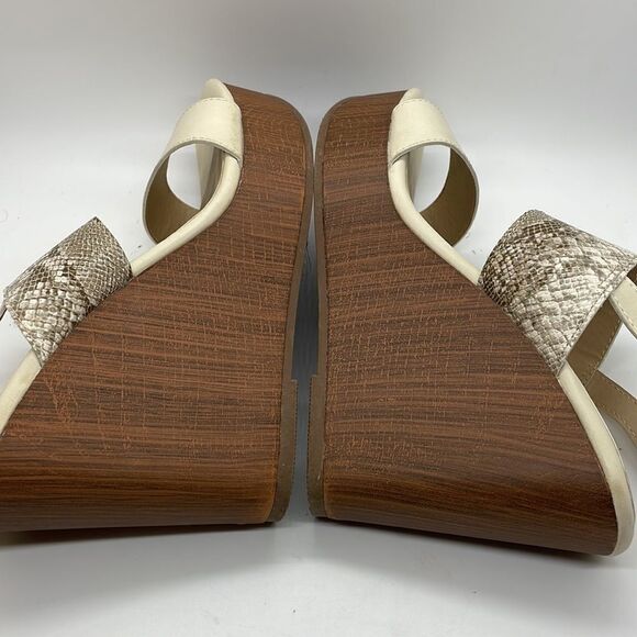 Pop Womens Complete Wedge Sandals Snake Skin Size 7M - Picture 7 of 11